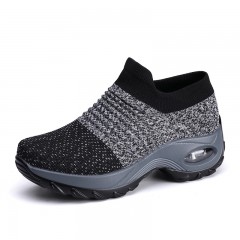 Cross Border Popular Large Size Women's Shoes, Air Cushioned Flying Woven Sports Shoes, Foot Covers, Fashionable Rocking Shoes, Casual Shoes, Socks, Shoes