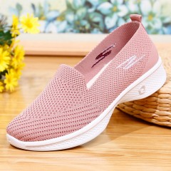 2022 Spring New Flying Weaving Shoes Soft Sole Mesh Fashionable Mom's Shoes Breathable Cross Border Women's Shoes Casual Shoes One Piece Shipping