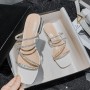 Netizen Water Diamond Cool Slippers For Women Outwear  New Summer Wear Fashion Flat Bottom Thick Heels Large Women's Shoes 41-43