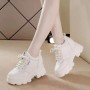 Women's 2023 Spring New Single Shoe Versatile Shoes With Heightened Leather Surface Casual Shoes, Heightened Small White Shoes, Sports Women's Shoes