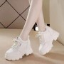 Women's  Spring New Single Shoe Versatile Shoes With Heightened Leather Surface Casual Shoes, Heightened Small White Shoes, Sports Women's Shoes