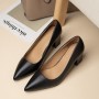 Fashion Single Shoes Women's Thick Heels  Spring New Pointed Work Shoes With Shallow Mouth And One Foot Kick On Korean High Heels Simple